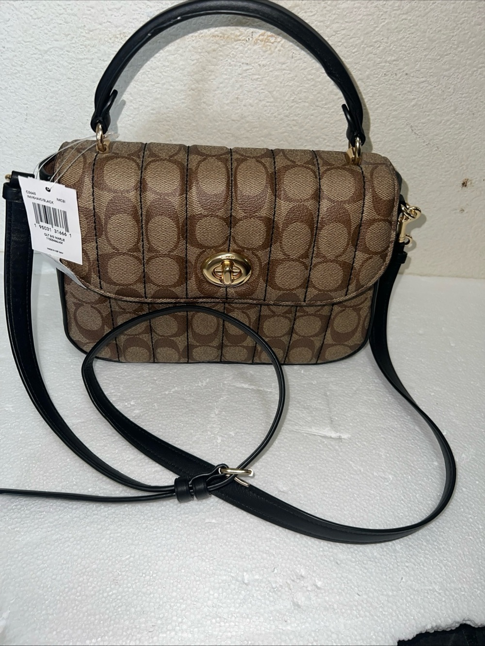 NWT Coach Marlie Top Handle Satchel In Signature Canvas With Quilting C5645